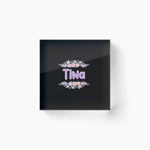 Item preview, Purple Flower Tina Name Label (Black) designed and sold by NormadWorld.