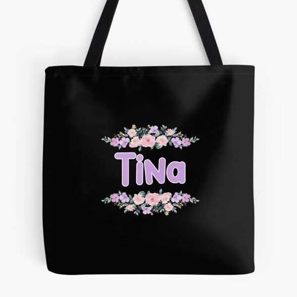 Artikelvorschau, Lila Blumen-Tina-Namensschild (schwarz) entworfen und verkauft von NormadWorld.