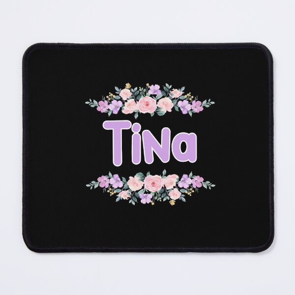 Item preview, Purple Flower Tina Name Label (Black) designed and sold by NormadWorld.