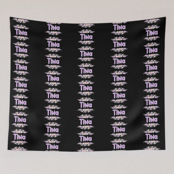 Item preview, Purple Flower Tina Name Label (Black) designed and sold by NormadWorld.