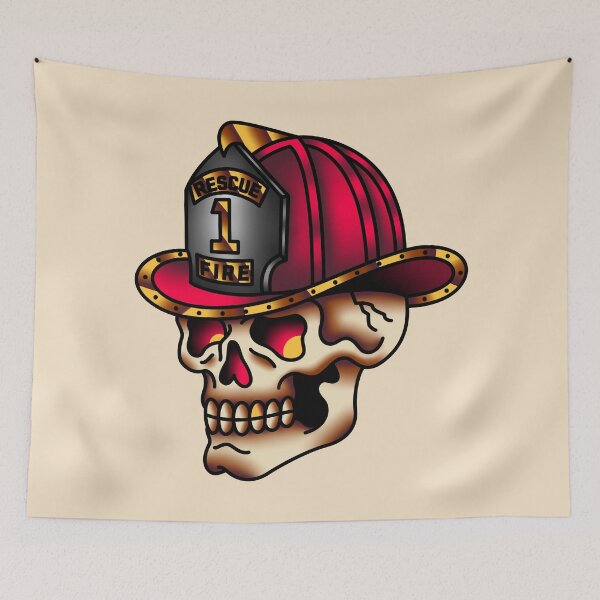 Item preview, Salty-Dog American Traditional Firefighter Skull 2023 designed and sold by salty-dog.