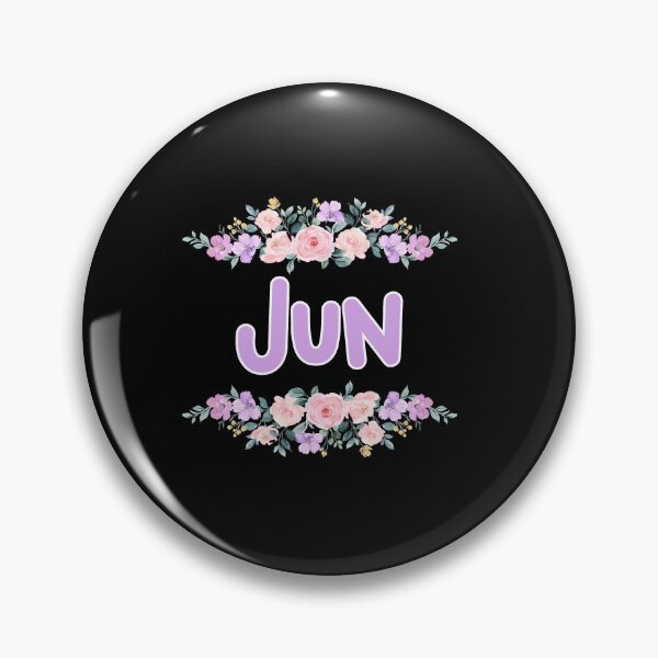Item preview, Purple Flower Jun Name Label (Black) designed and sold by NormadWorld.