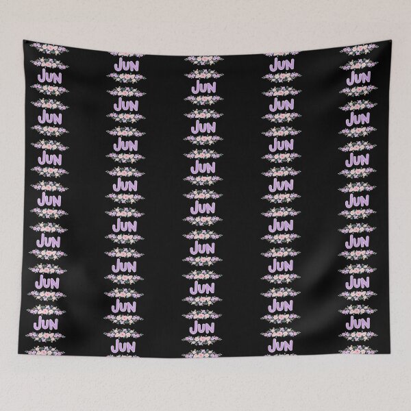 Item preview, Purple Flower Jun Name Label (Black) designed and sold by NormadWorld.