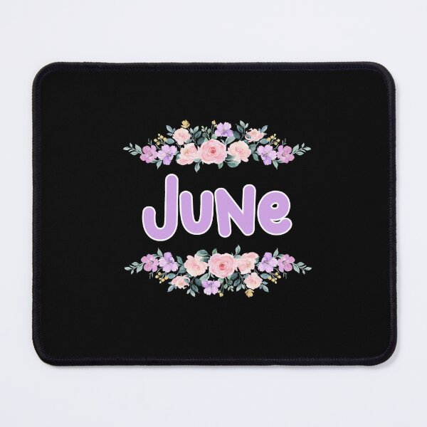 Item preview, Purple Flower June Name Label (Black) designed and sold by NormadWorld.
