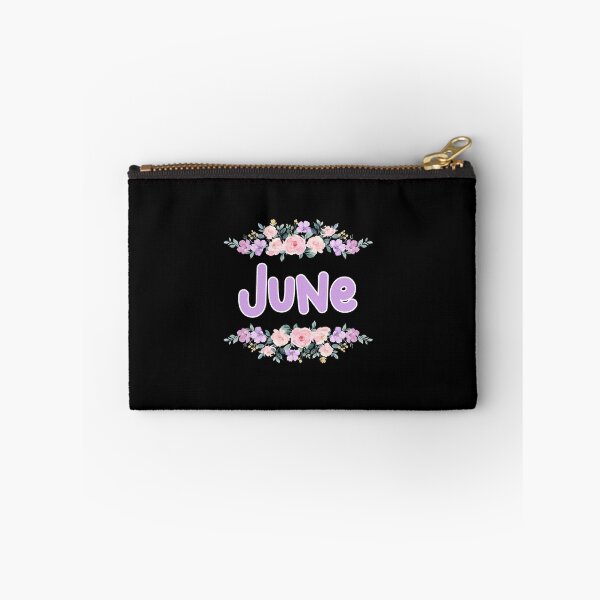 Item preview, Purple Flower June Name Label (Black) designed and sold by NormadWorld.