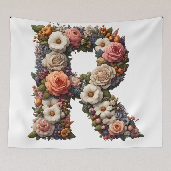 Item preview, Letter “R” containing flowers designed and sold by yeekazar.