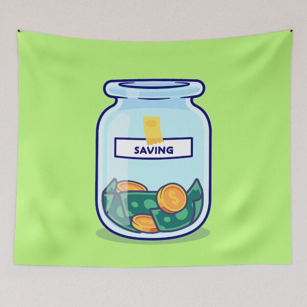 Item preview, Golden Savings: Money Gold Coin in Jar Cartoon Vector Icon designed and sold by hjian8219.