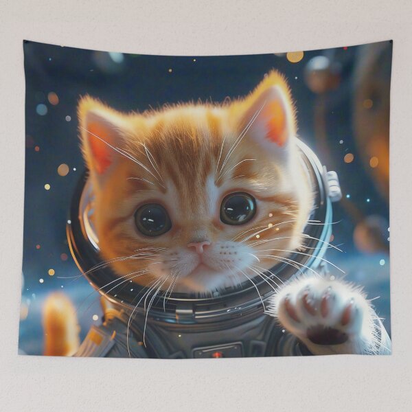 Item preview, Brave Adorable Kitty Space Suit Astronaut Explorer designed and sold by Mullet Monkey.