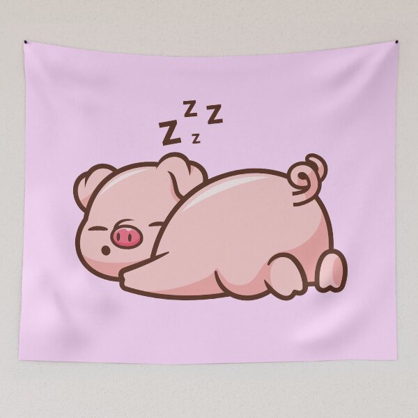 Item preview, Snoozy Pig: Cute Sleeping Pig Cartoon Vector Icon" designed and sold by hjian8219.