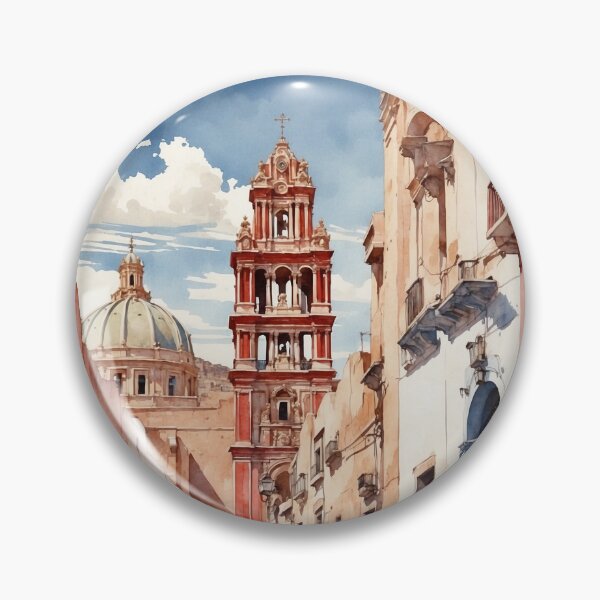 Item preview, Zacatecas Guadalupe Mexico Magic Town Vintage Travel Tourism Watercolor Poster  designed and sold by TravelersGems.