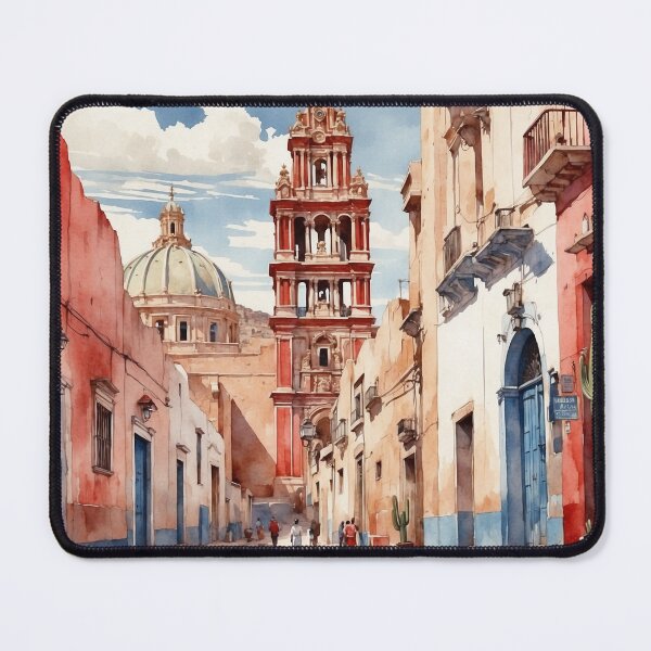 Item preview, Zacatecas Guadalupe Mexico Magic Town Vintage Travel Tourism Watercolor Poster designed and sold by TravelersGems.