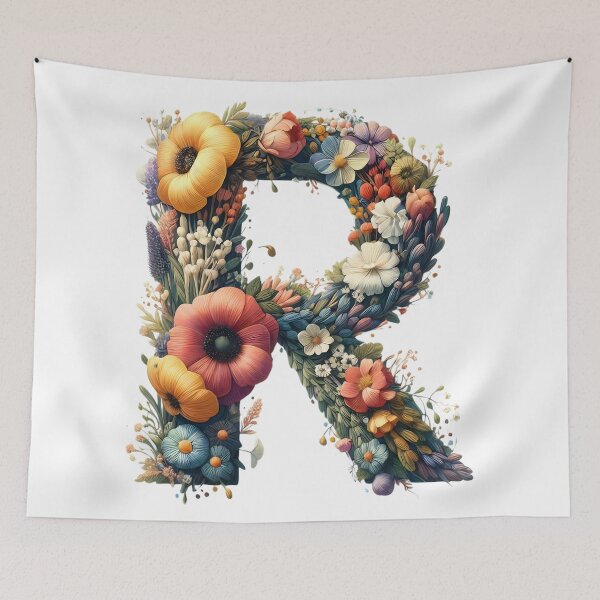 Item preview, Letter “R” containing flowers designed and sold by yeekazar.