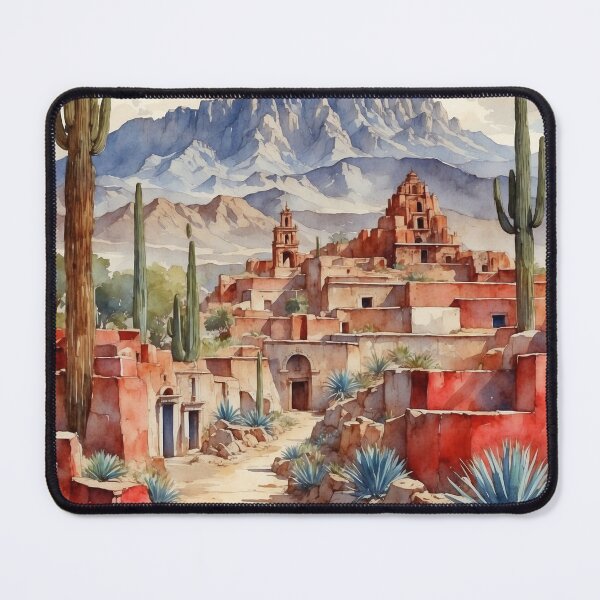 Item preview, Huasca Hidalgo Mexico Magic Town Vintage Travel Tourism Watercolor Poster  designed and sold by TravelersGems.