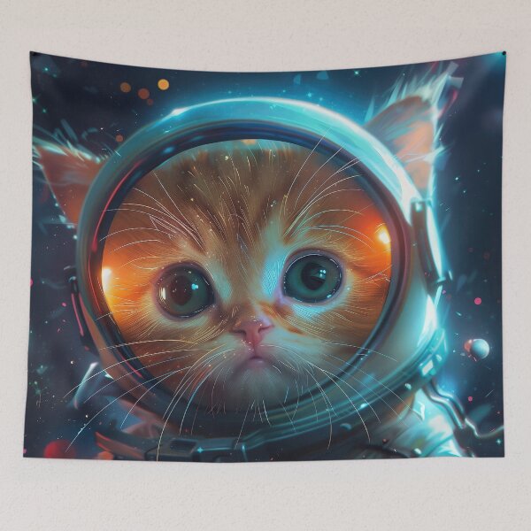 Item preview, Cute Kitten Kitty Astronaut in Outer Space designed and sold by Mullet Monkey.