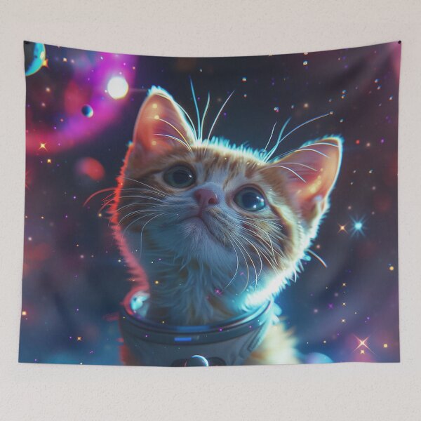 Item preview, Cute Curious Kitten in Outer Space designed and sold by Mullet Monkey.