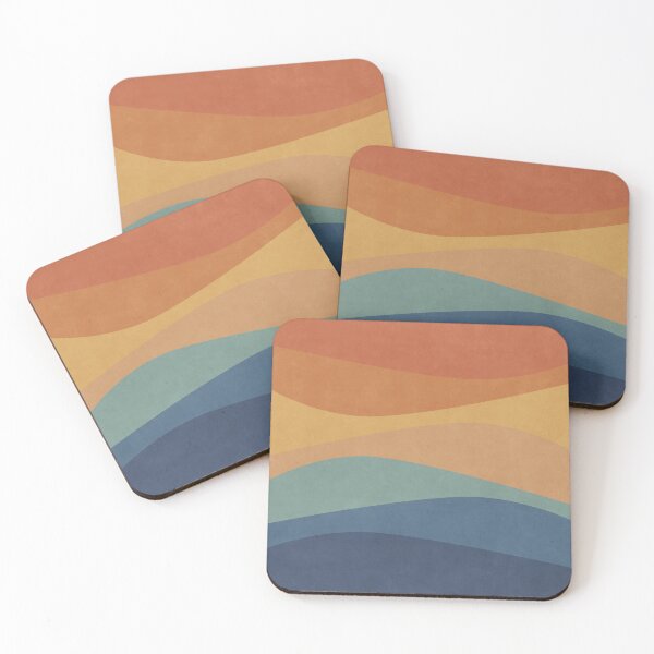 Item preview, Retro Colorful Waves 01 Blue Orange designed and sold by FAROSSTUDIO.