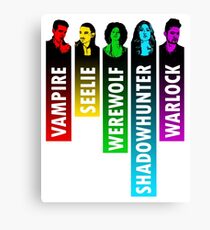 The Shadow World in Rainbow - White Canvas Print