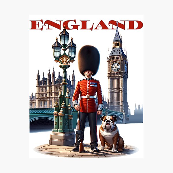 Artikel-Vorschau von England Buckingham Palace Guard und Bulldog, designt und verkauft von NPStudio.