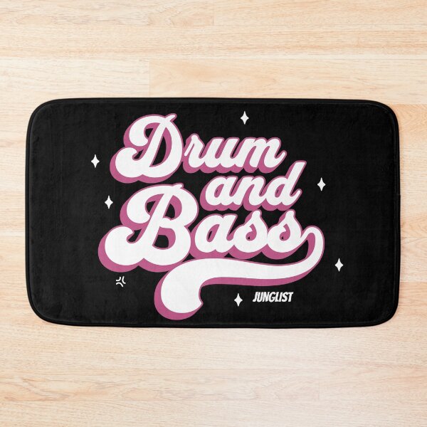 Item preview, DRUM AND BASS  - Junglist Retro Font (White/Pink)  designed and sold by Discothreadz.