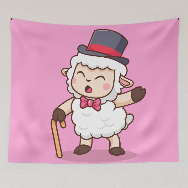 Item preview, Business Shepherd: Cute Sheep Holding Stick Cartoon Vector Icon designed and sold by hjian8219.