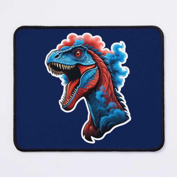 Item preview, Cool Velociraptor With Blue Red Smoke designed and sold by TheArtOfPat.