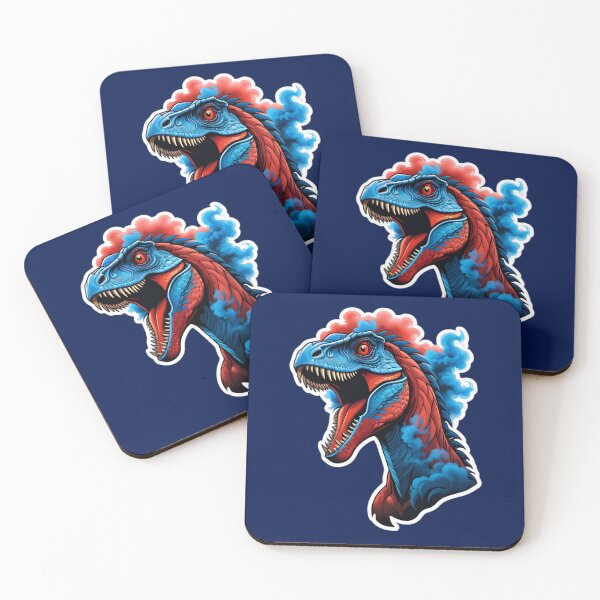 Item preview, Cool Velociraptor With Blue Red Smoke designed and sold by TheArtOfPat.