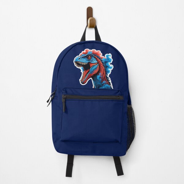 Aperçu de l'œuvre Cool Velociraptor With Blue Red Smoke créée et vendue par TheArtOfPat.