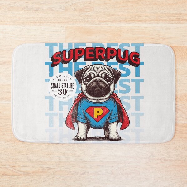 Item preview, Superhero Pug in Cape Comic Style Design designed and sold by IdeasDream.