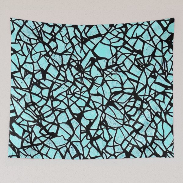 Item preview, Abstract Black and Turquoise Mosaic Pattern designed and sold by calibrit.
