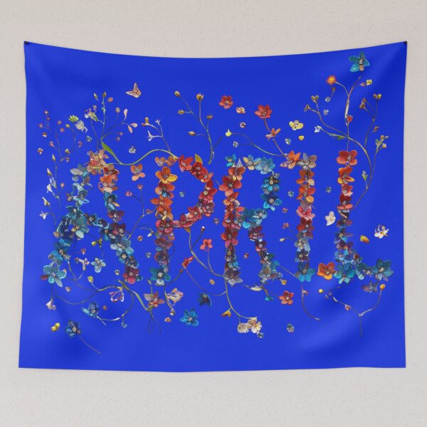 Item preview, Breezy April: Colorful Floral Typography designed and sold by Ace Apparel  Attire.