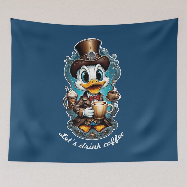 Item preview, DUCK DONALD DRINKING COFFEE designed and sold by digitalartlb.