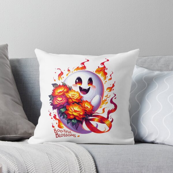 Item preview, Fiery Ghost Holding Blossoms Blazing Floral Spirit Art designed and sold by toobel.