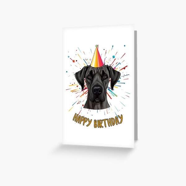 Item preview, Birthday Great Dane - Black - Happy Birthday! designed and sold by wotsthis.