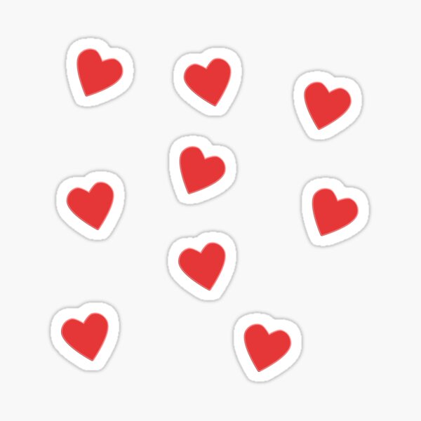 9 Red Heart Stickers & Magnets Sticker