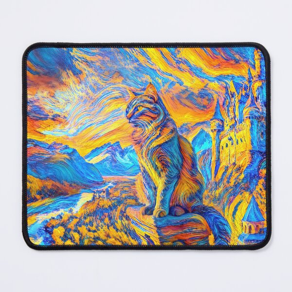 Item preview, Stylised castle and cat. DeepDream designed and sold by blackhalt.