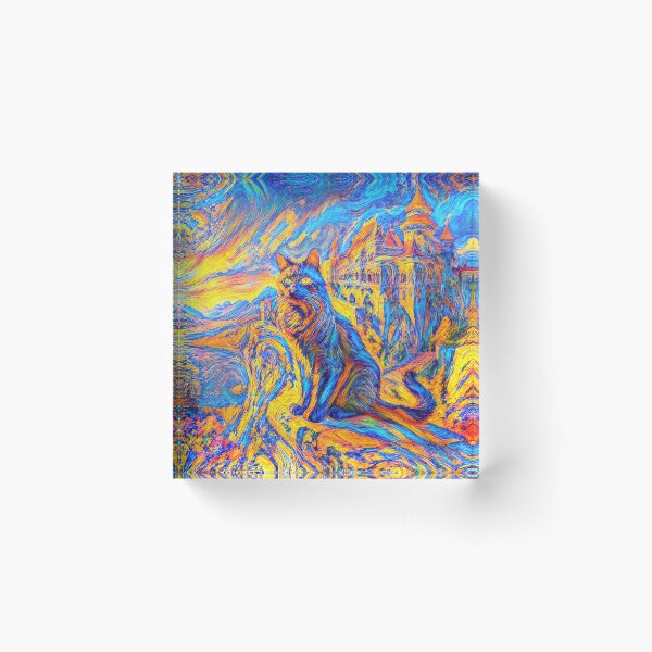 Item preview, Stylised castle and cat. DeepDream designed and sold by blackhalt.