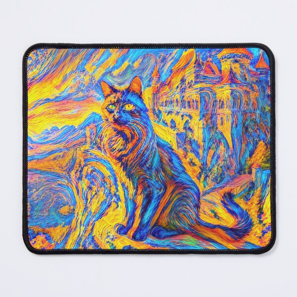 Item preview, Stylised castle and cat. DeepDream designed and sold by blackhalt.