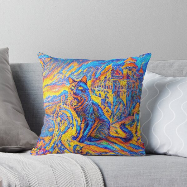 Item preview, Stylised castle and cat. DeepDream designed and sold by blackhalt.