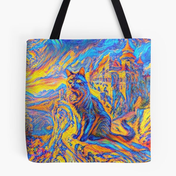 Item preview, Stylised castle and cat. DeepDream designed and sold by blackhalt.