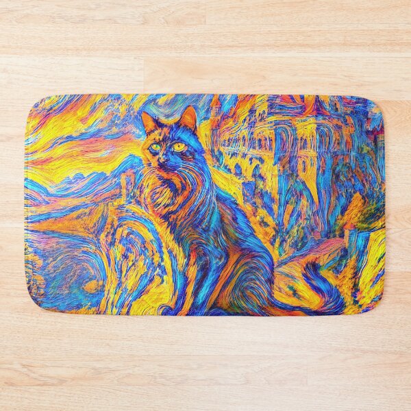 Item preview, Stylised castle and cat. DeepDream designed and sold by blackhalt.