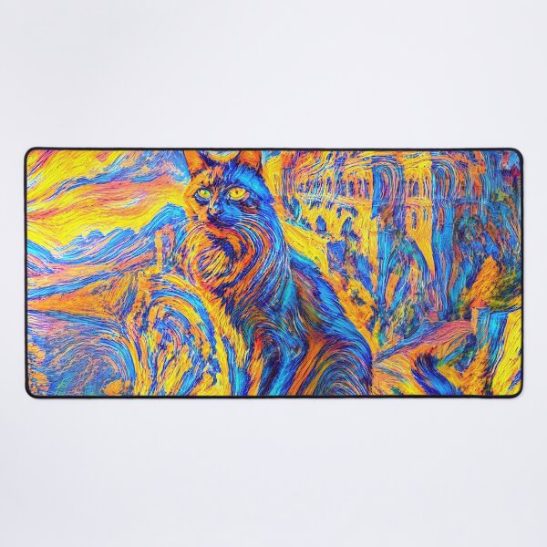 Item preview, Stylised castle and cat. DeepDream designed and sold by blackhalt.