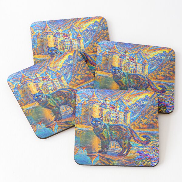 Item preview, Stylised castle and cat. DeepDream designed and sold by blackhalt.