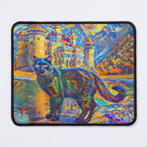 Item preview, Stylised castle and cat. DeepDream designed and sold by blackhalt.