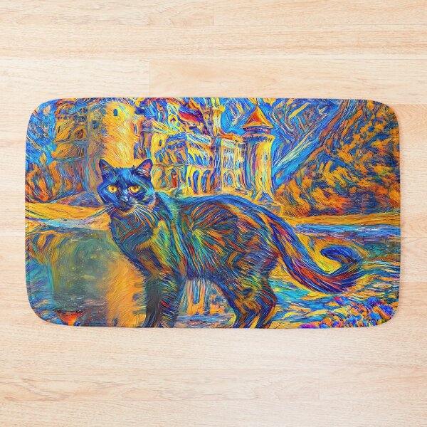 Item preview, Stylised castle and cat. DeepDream designed and sold by blackhalt.