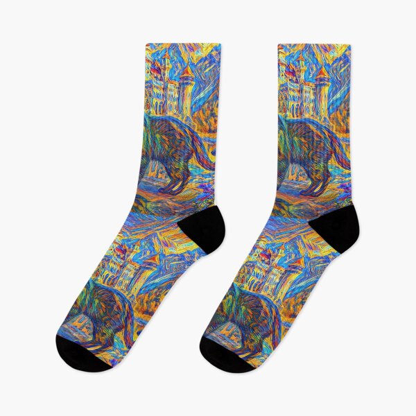 Item preview, Stylised castle and cat. DeepDream designed and sold by blackhalt.