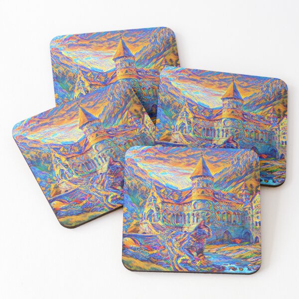 Item preview, Stylised castle and cat. DeepDream designed and sold by blackhalt.