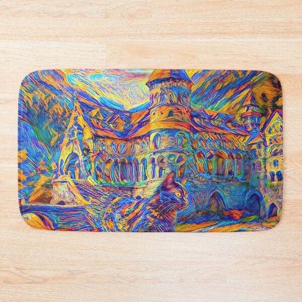 Item preview, Stylised castle and cat. DeepDream designed and sold by blackhalt.
