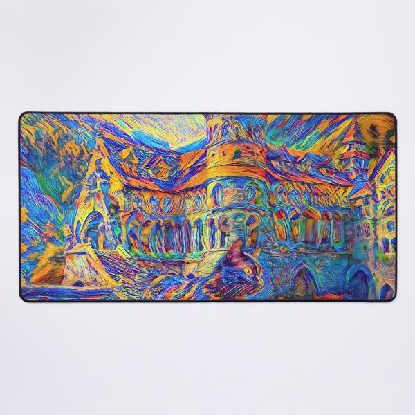 Item preview, Stylised castle and cat. DeepDream designed and sold by blackhalt.