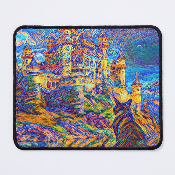 Item preview, Stylised castle and cat. DeepDream designed and sold by blackhalt.