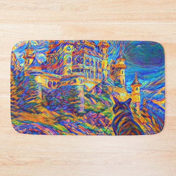 Item preview, Stylised castle and cat. DeepDream designed and sold by blackhalt.